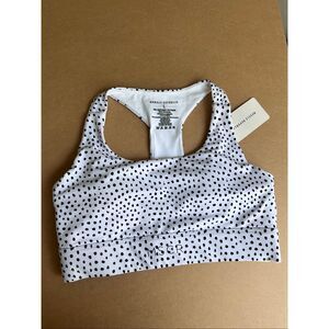 Muscle Republic Activate sports bra in a black and white polka dot print Large